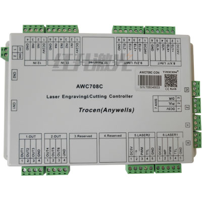 激光雕刻机主板切割机控制系统乾诚AWC708C控制器板卡6X08面板配