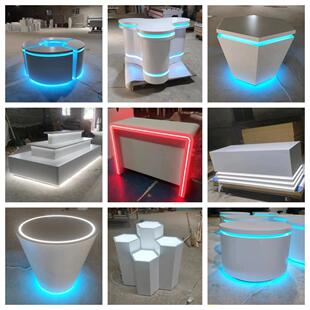 定制异形烤漆展台科技展厅展示台烤漆发光展台中岛柜展示柜沙盘