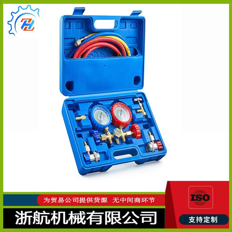 R134A冷媒表汽车空调加氟表双表工具套装冰种雪种压力表 冷媒加注