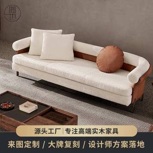 极简布艺沙发新款 意式 三人位客厅卧室家用简约现代艺术感网红沙发