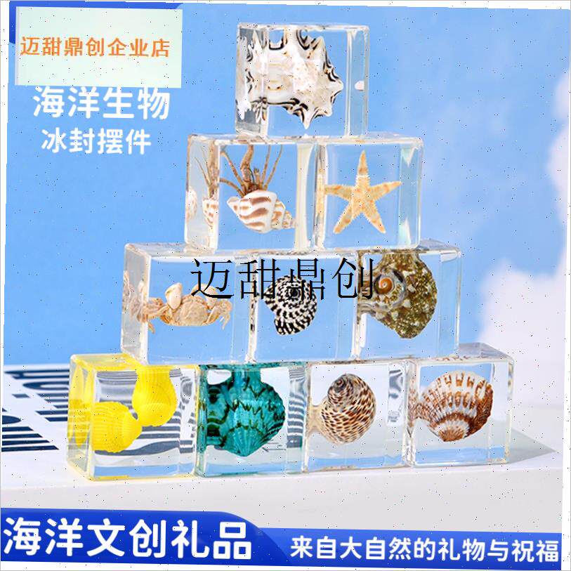 ,Mb海洋生物文创礼品冰封小摆件海洋馆纪念品送朋友生日创意礼