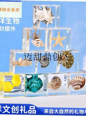 ,Mb海洋生物文创礼品冰封小摆件海洋馆纪念品送朋友生日创意礼