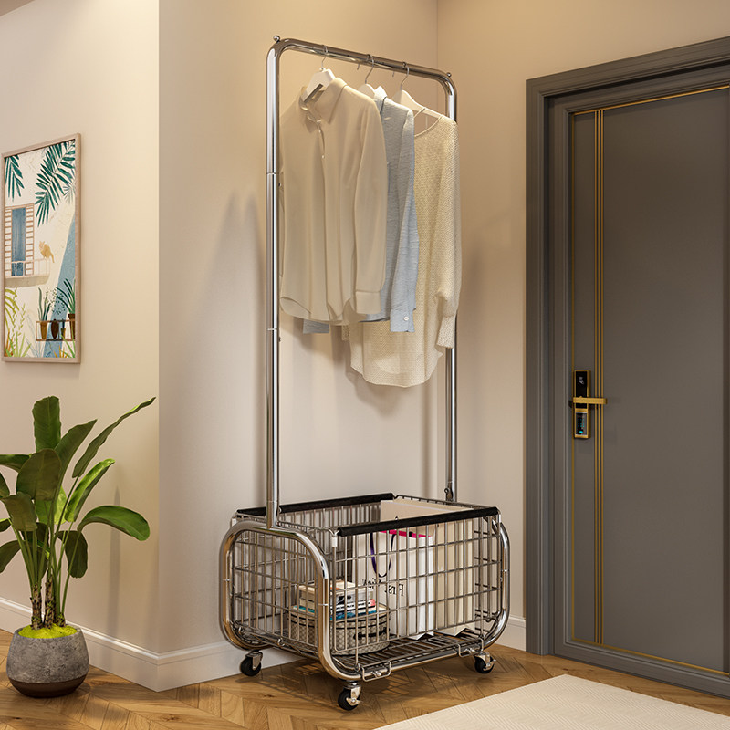 日本可移动挂衣架落地卧室家用室内衣服收纳置物架衣帽架客厅阳台