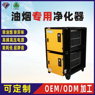 德粤厂家低空静电式油烟净化器 厨房油烟净化器高效净化器现货