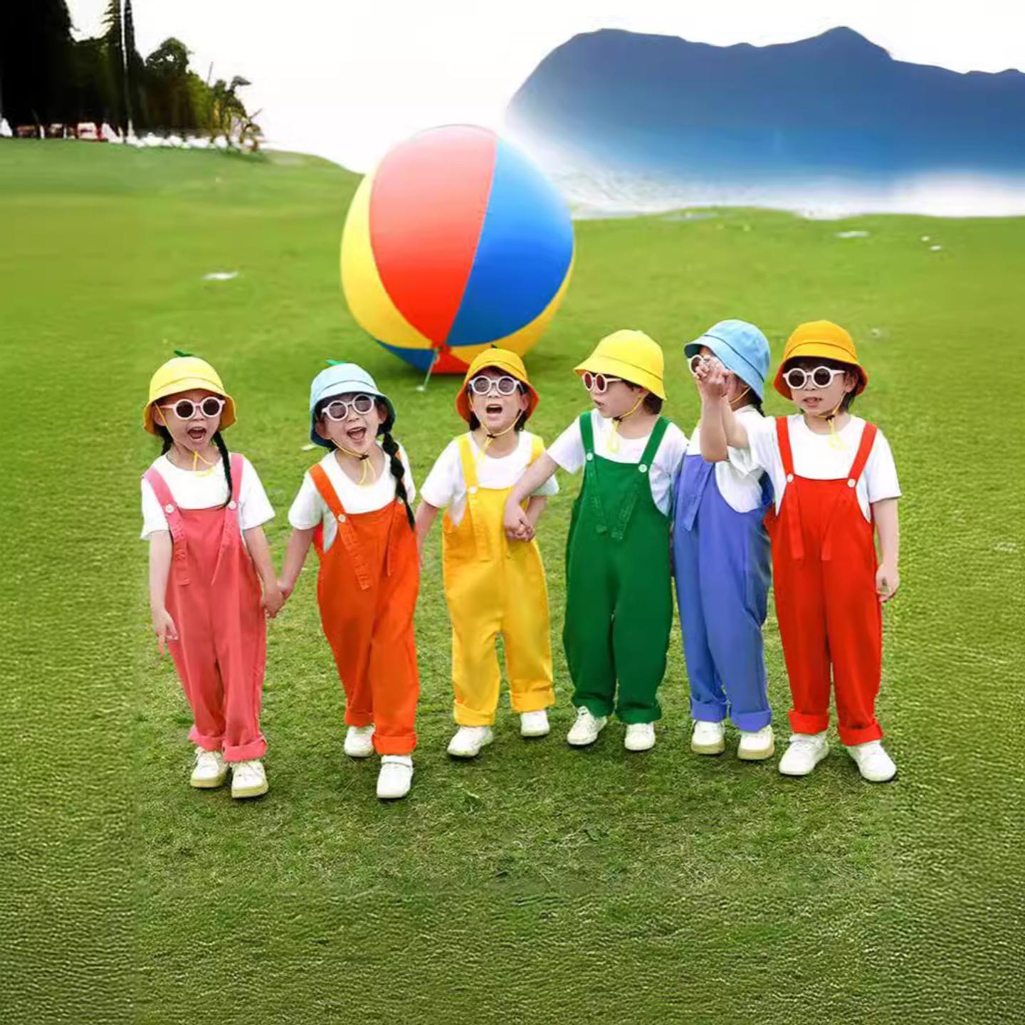 六一儿童演出合唱服装背带小学生