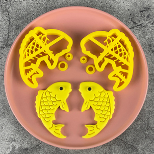 鱼馒头模具锦鲤对鱼卡通面食工具鲤鱼面鱼磨具花样馍馍祝寿糕中式