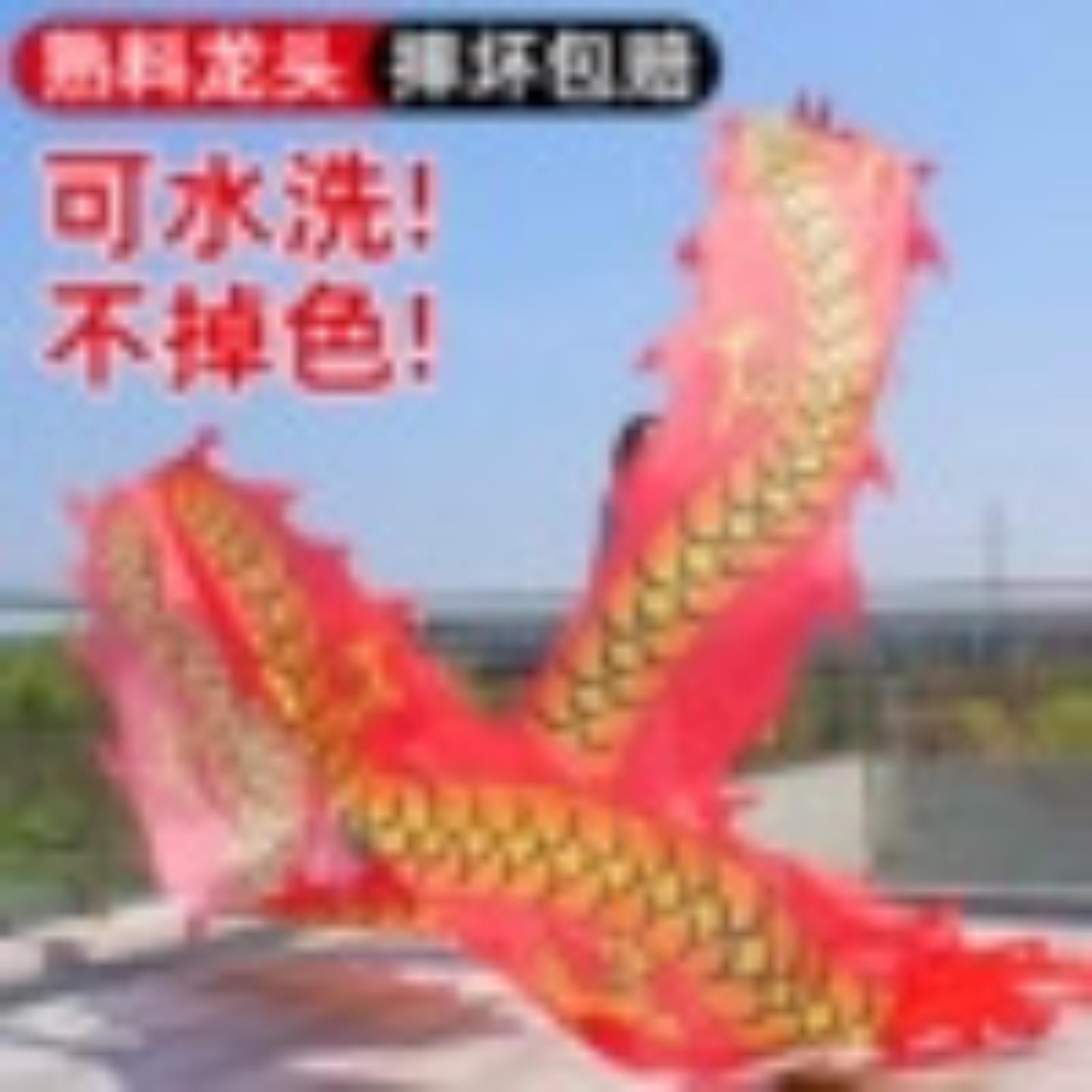 舞龙甩龙带龙头彩带耍龙中老年人