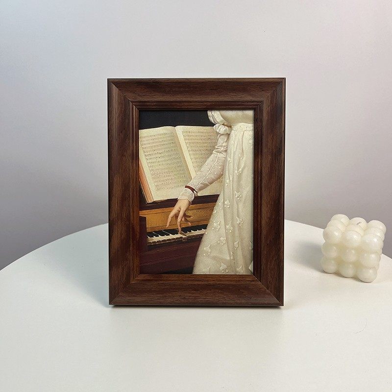 新中式油画装饰画桌面摆件客厅卧室办公桌书桌摆台中古风复古相框