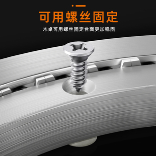 餐桌转盘底座铝合金家用大理石实木玻璃圆桌旋转轨道岩板桌面轴承