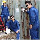 上衣裤 工作服男套装 子牛仔电焊工防烫耐磨汽修工地劳保服 薄款 夏季