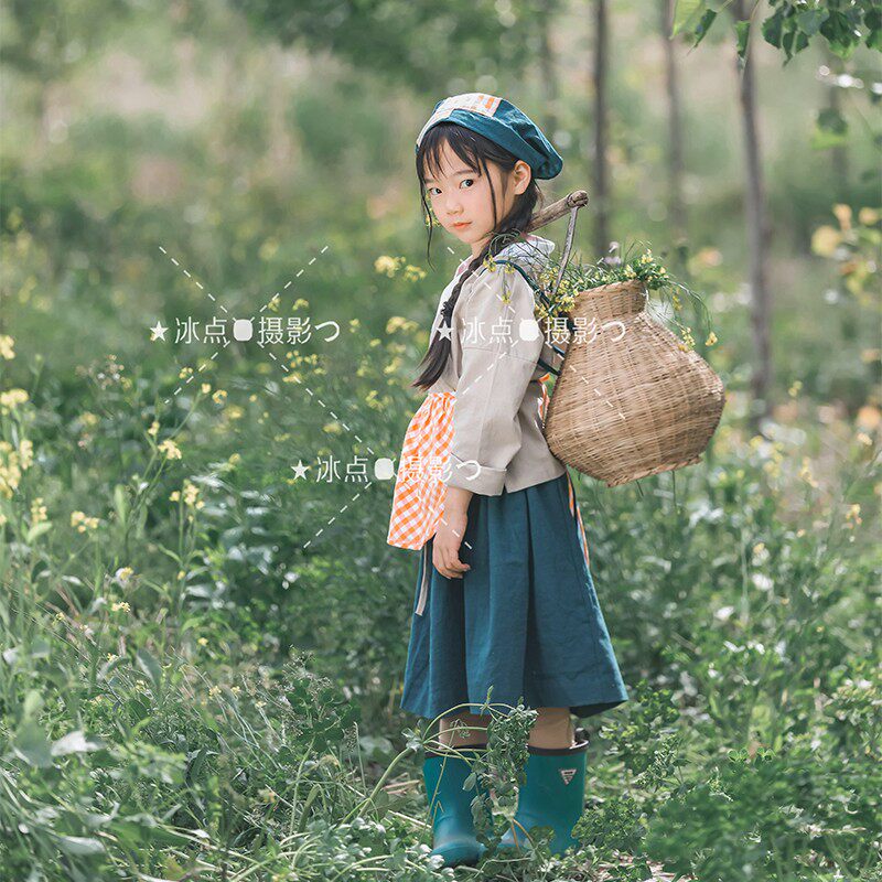女童汉服儿童拍照摄影服装复古中国风唐装小女孩肚兜围裙