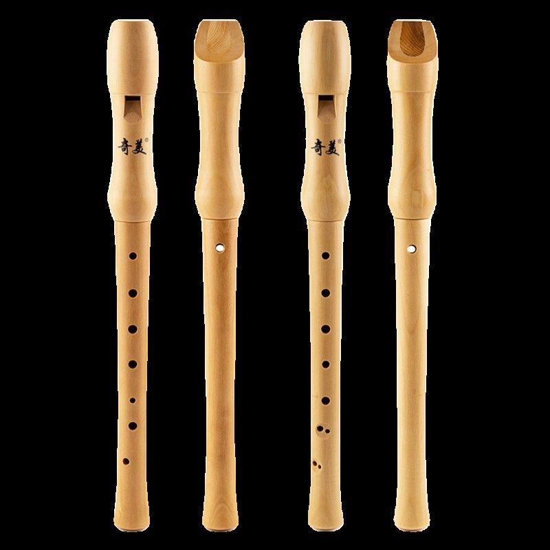 奇美实木竖笛英式八孔高音德式8孔全木质小学生专用初中成人笛子