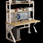 书桌学生家用洞洞板写字学习桌小户型网红台式 电脑桌书架一体组合