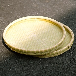 高品质纯手工竹编竹筛子 簸箕竹匾无孔有孔米筛 晾晒干货竹晒盘