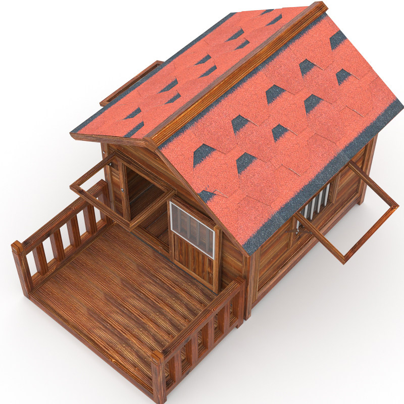 实木狗屋室外防雨木制狗窝房子防水狗笼大型犬舍户外四季冬季保暖