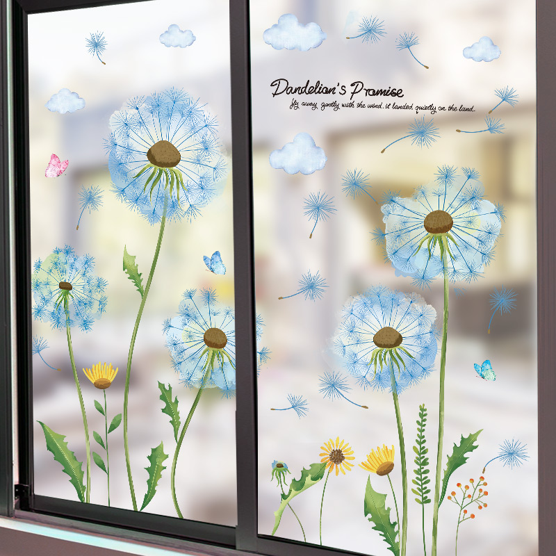 羽毛墙贴玻璃门贴纸3d立体窗户厨房飘窗装饰窗花贴卫生间阳台贴画
