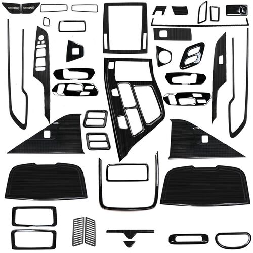 适用于库斯途custin黑色拉丝排挡车窗升降开关改装饰品内饰条车贴