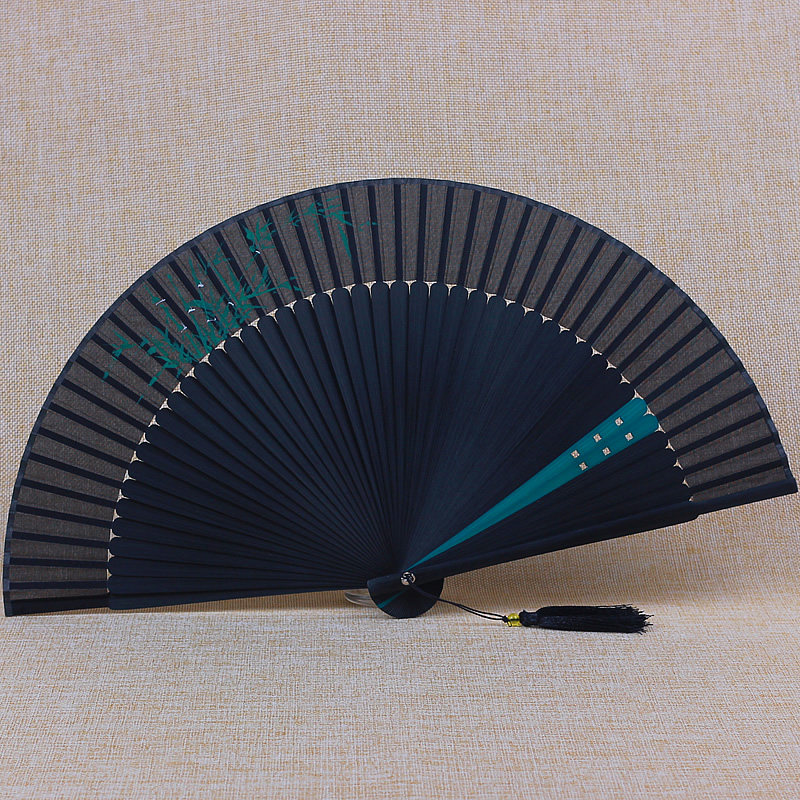 中国风扇子古风折扇真丝丝绸手工折叠扇日式女式随身古典汉服竹扇