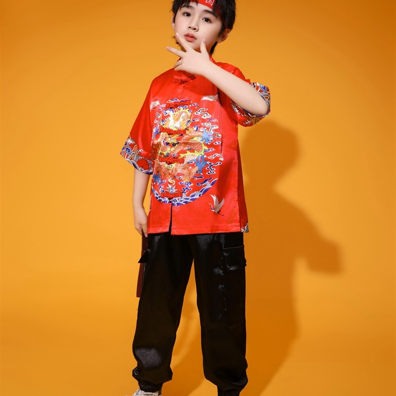 六一女童舞蹈服国潮中国风儿童爵士舞表演服走秀服装少儿演出潮服