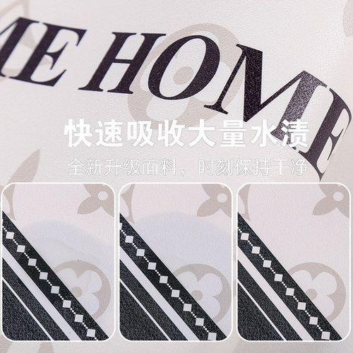 厨房地垫L型免洗可擦耐脏家用可定制硅藻泥吸水脚垫防滑防摔耐磨