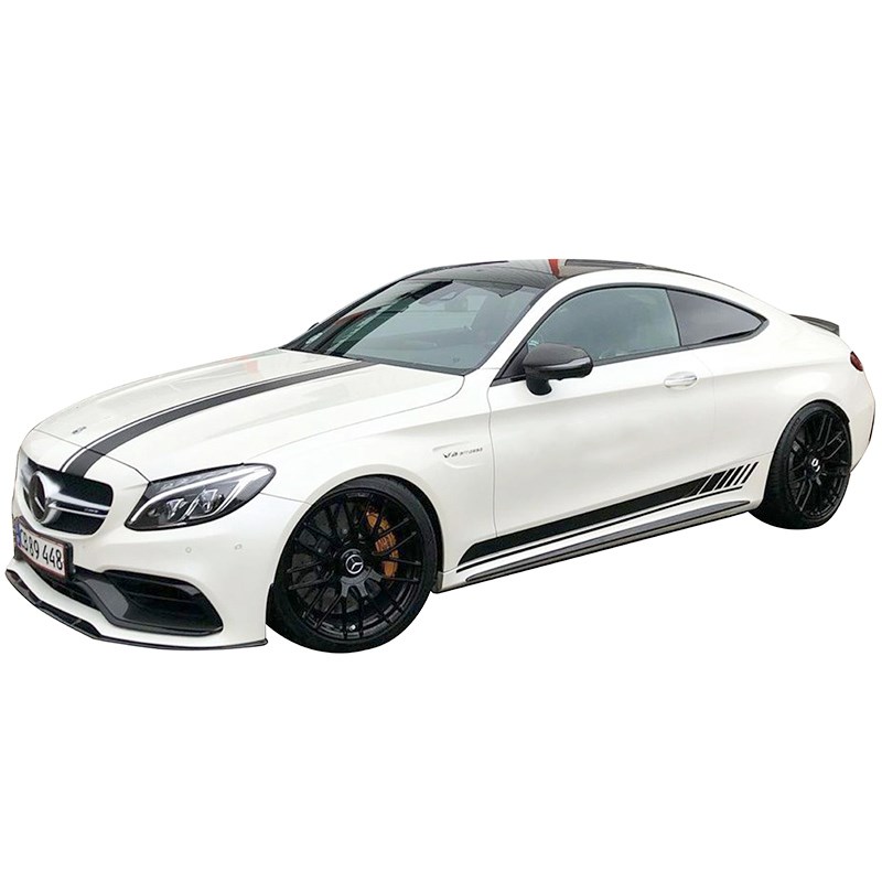 适用于奔驰C63车贴拉花C43 200 260 Coupe个性改装饰机盖侧裙贴纸