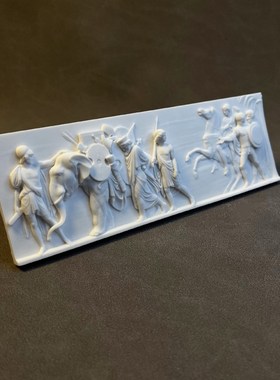 复古艺术石膏浮雕立体装饰画相框画心桌面摆件酒柜书架装饰礼物