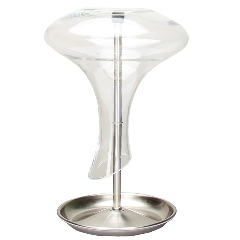 可拆卸红酒醒酒器支架不锈钢沥水架倒置晾干带接水盘醒酒器壶架子