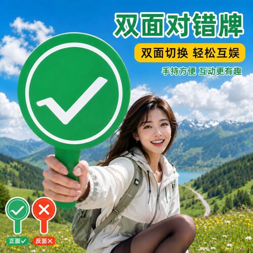 双面对错打分应援手举牌