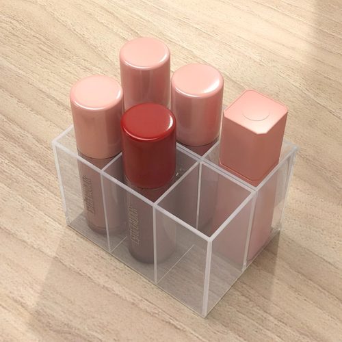 口红收纳盒迷你小样唇膏收纳格镜柜内小型置物架化妆品分隔小格子