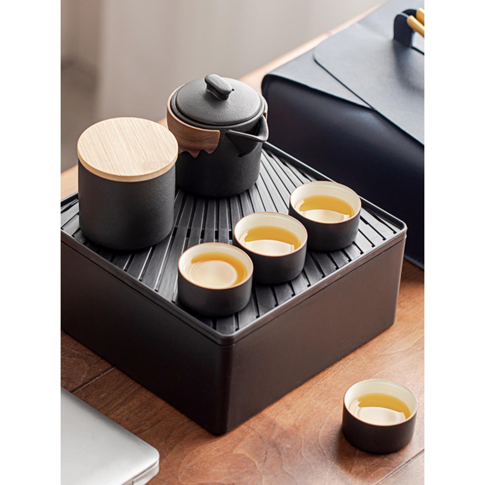 便携式旅行功夫茶具套装陶瓷家用茶壶茶杯小套简约收纳快客杯定制