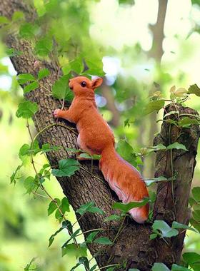 树上点缀幼儿园装饰庭院户外公园林景观雕塑彷真动物创意松鼠摆件