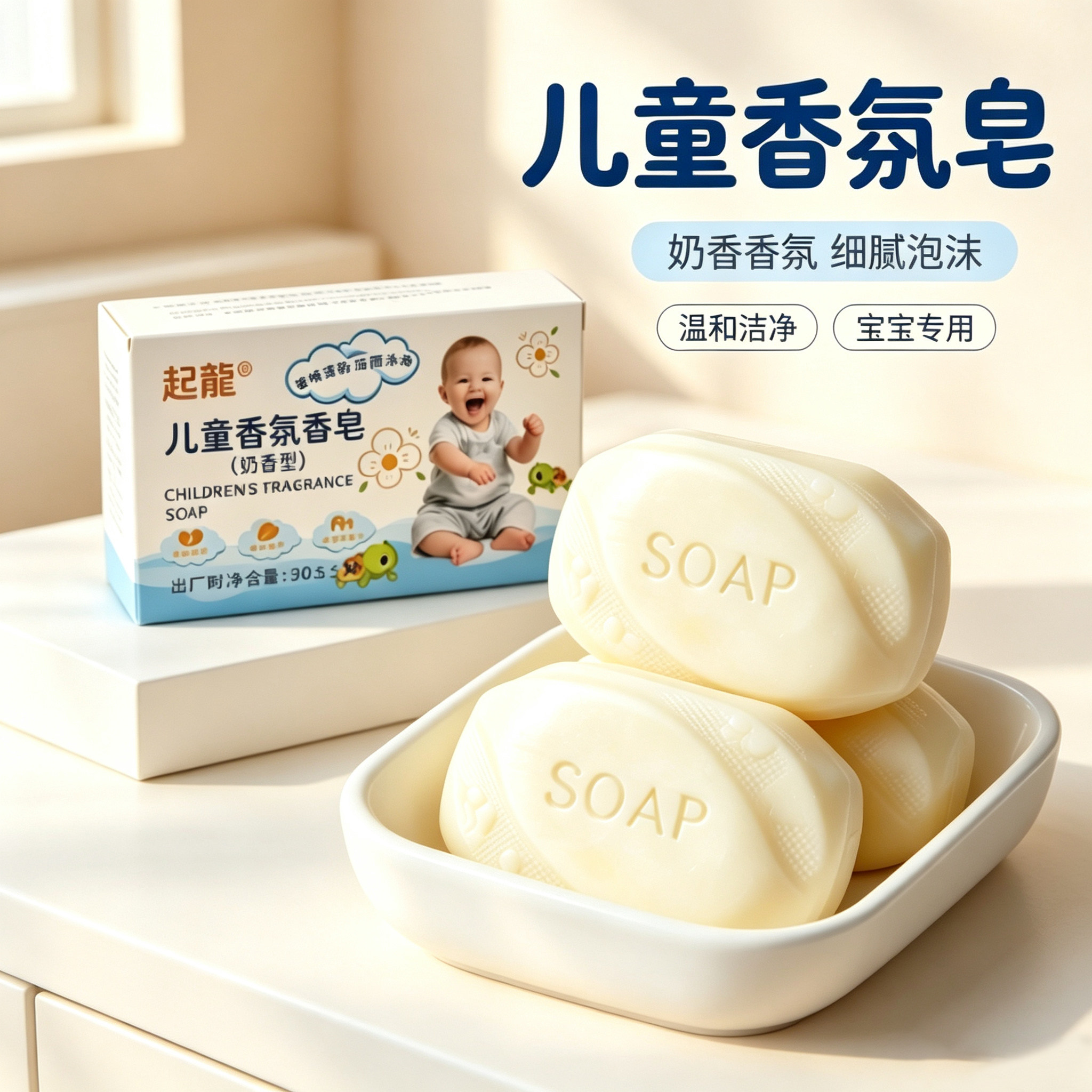 儿童香皂洗澡奶香型细腻滋养