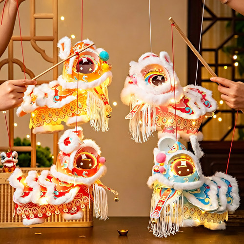 醒狮灯笼幼儿园儿童手工diy