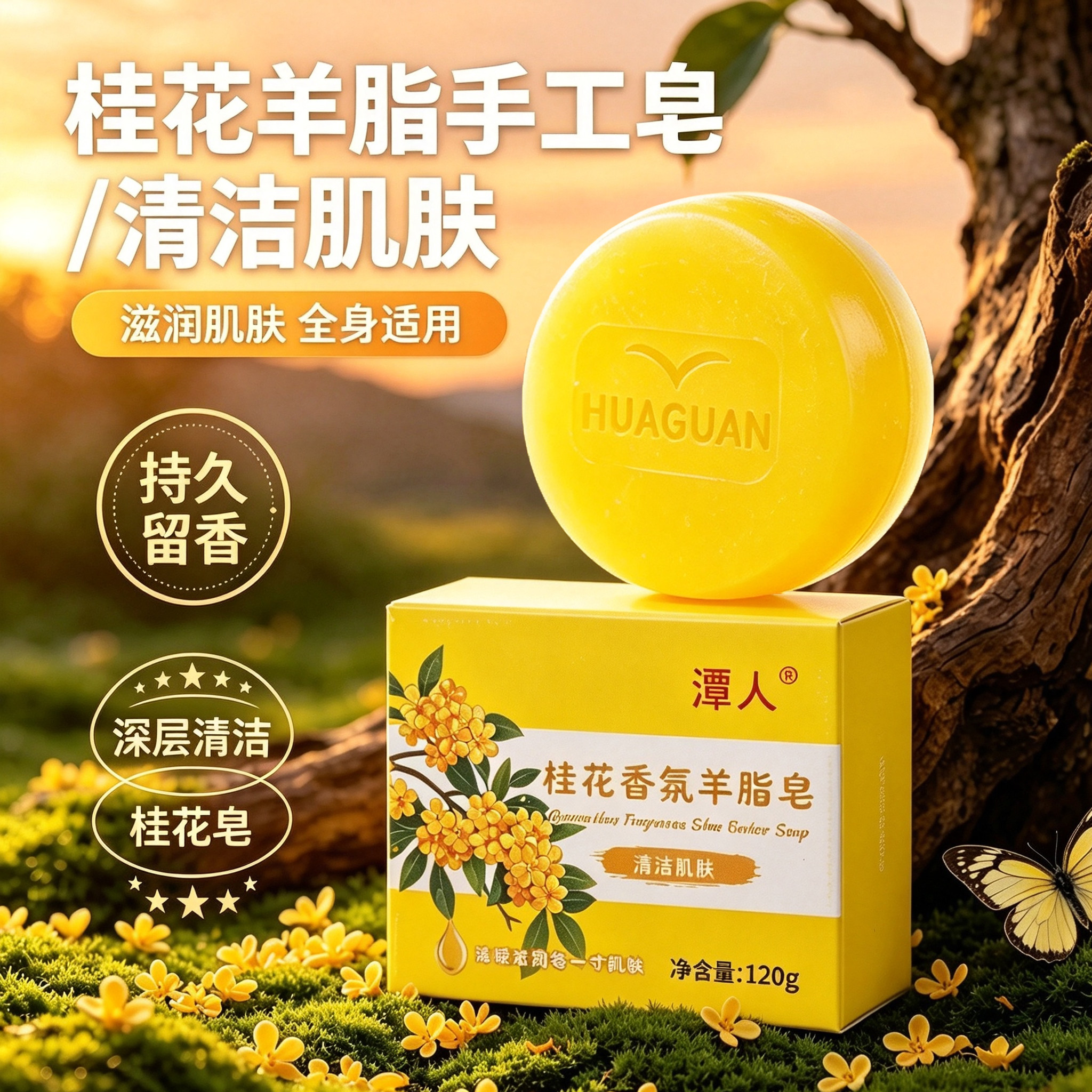 桂花花香手工皂温和清洁
