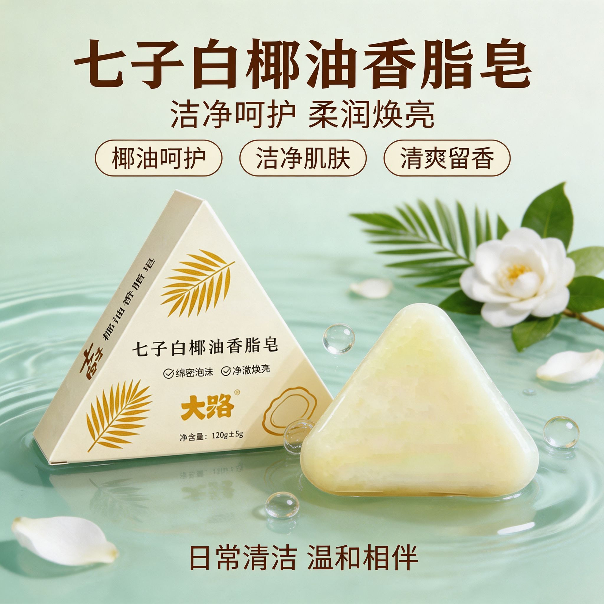 七子白椰油香脂皂洁面洗澡香皂