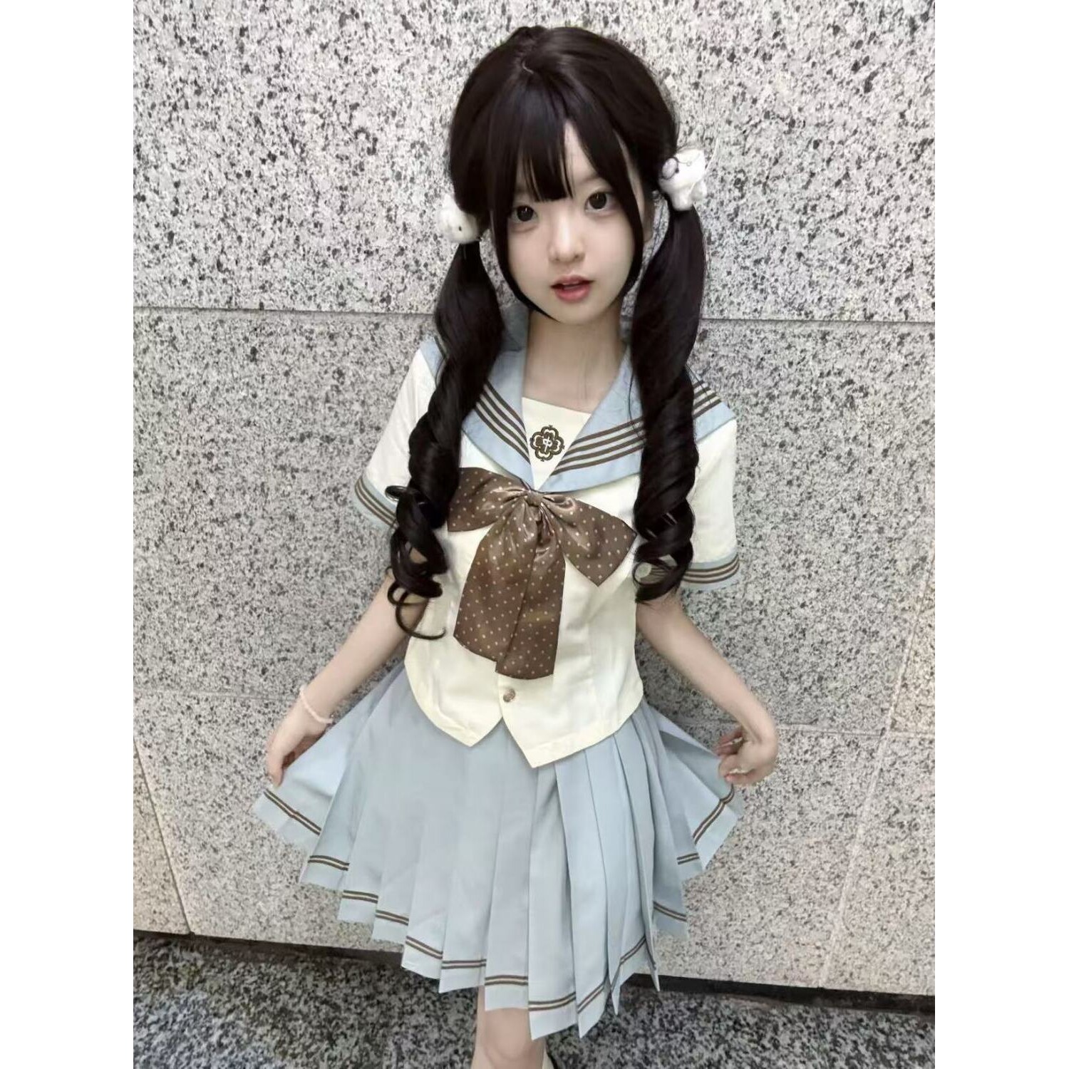 猫看花jk原创制服套装学院风穿搭长短袖衬衫裙校供感水手服薄荷巧