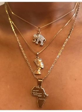极速Fashion Simple Alloy Hvuman Head Elephant Pendant Ladies