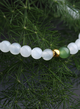 极速天然和田玉羊脂白手串女细款单圈青H海料老坑简约气质百搭白
