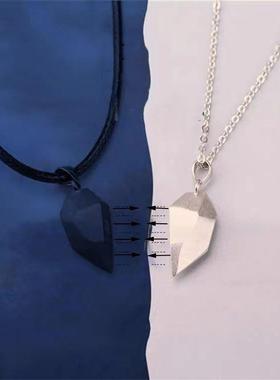 极速2Pcs Fashion Loverrs Matching Friendship Heart Pendant C