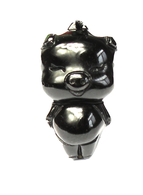 极速男女带 黑曜石吊坠黑水晶猪挂件黑色生肖小S猪项链本命年饰品