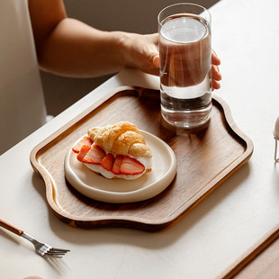 极速Octagonal tray wooden dinnCer plate dessert cake plate