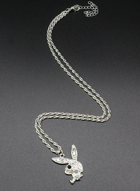 极速Fashion Cute Long Ear Bunny Pendant NeMcklaces Charm Nec