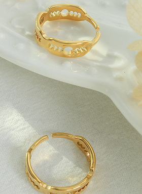 极速Personality hip hop uniwque opening titanium steel ring