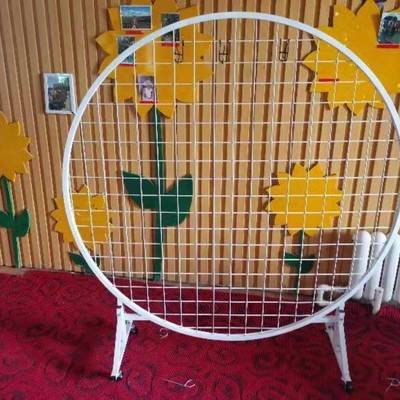 极速婚庆圆形网架展示架铁艺书画手机H移动网格幼儿园作品置物架