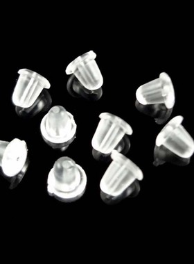 极速5mm 100pcs Clear Softu Silicone Rubber Earring Backs Saf