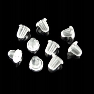 极速5mm 100pcs Clear Softu Silicone Rubber Earring Backs Saf