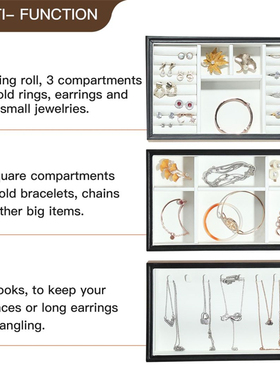 极速Casegrace 3-Layers Jewelryz Box Luxury Large Wooden Orga