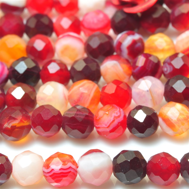 极速彩色条纹玛瑙散珠宝饰品切面圆珠手工手錬DIYW材料项链女手串