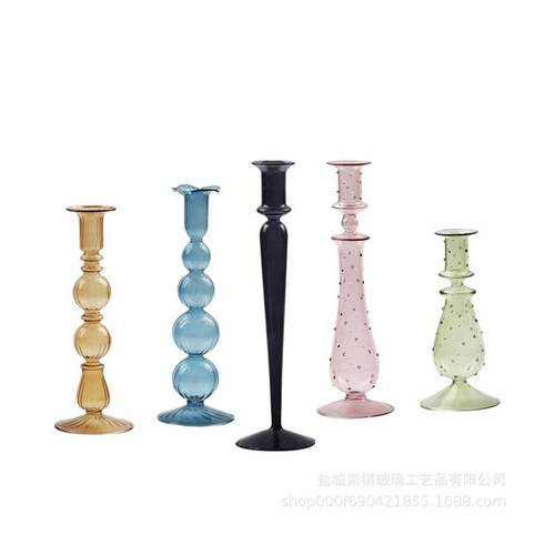 极速2023新款供应创意玻璃x烛台家居装饰法式欧式复古烛台摆件烛