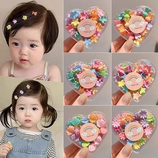 儿童前额刘海小抓夹女童彩色花朵小号发夹婴儿宝宝迷你发卡子头饰